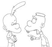 coloriage titeuf et jean claude discutent